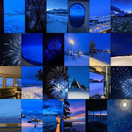 63张交换蓝调时刻贴纸高颜值风景装饰手机壳笔记本电脑防水贴画