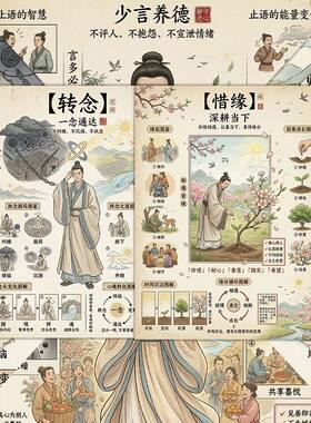 6张悄悄积德的6个方法贴纸修行自我修行与认知悟性和灵性积累福报
