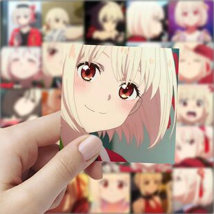 锦木千束头像贴纸高颜值动漫莉可丽丝卡通人物周边手机壳手账贴画