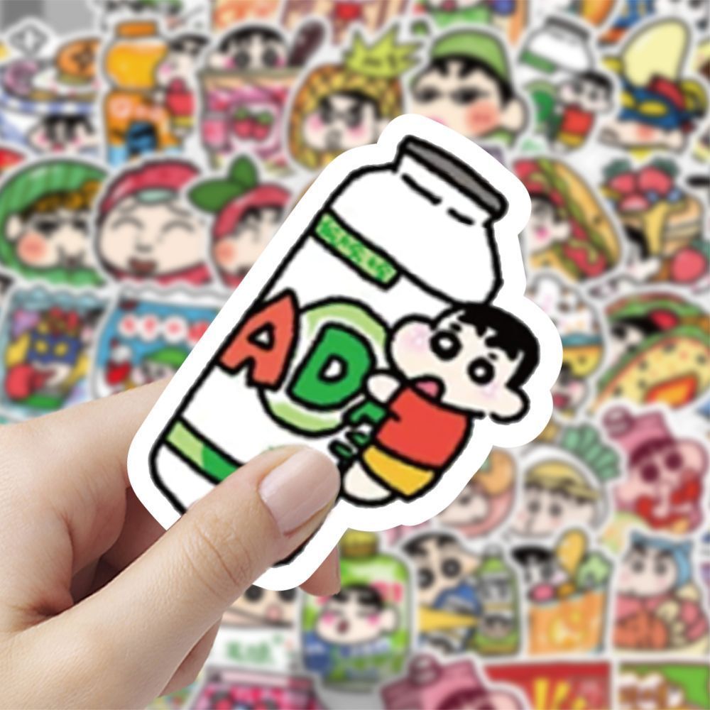 120张蜡笔小新贴纸新款卡通可爱手机手账笔记本防水diy装饰贴纸画