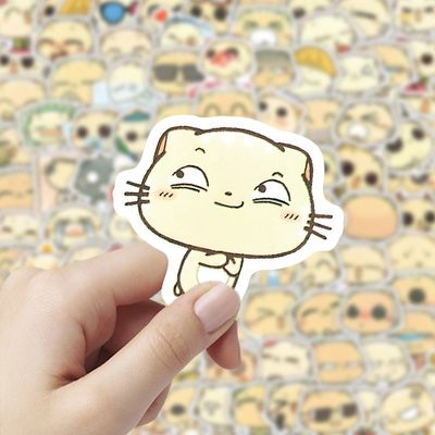 搞怪cc猫贴纸ins风手机壳水杯笔记本diy手账贴纸贴画可爱卡通贴纸
