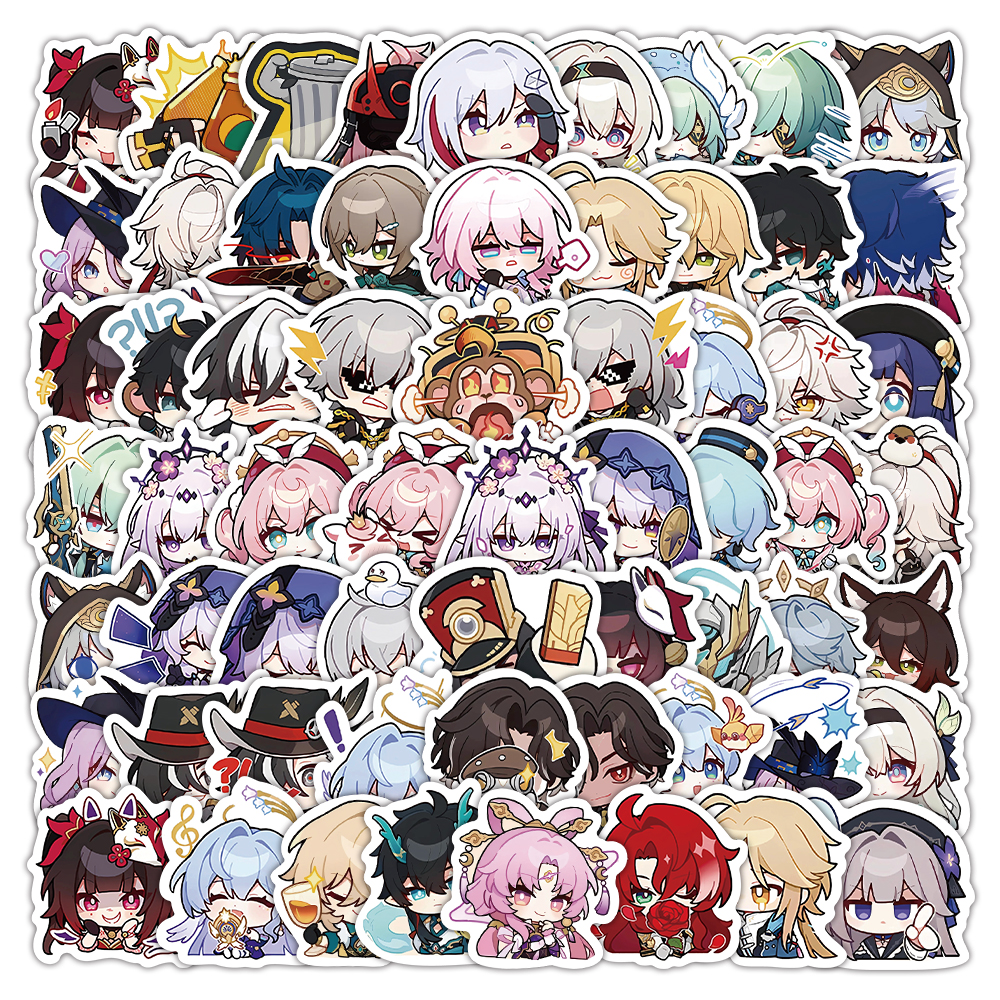 103张崩坏星穹铁道贴纸卡通可爱表情包装饰手账本手机壳防水贴画