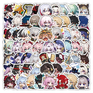 103张崩坏星穹铁道贴纸卡通可爱表情包装 饰手账本手机壳防水贴画