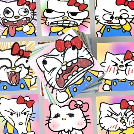 120张helloKitty表情包贴纸搞笑创意沙雕凯蒂猫装饰手账贴画