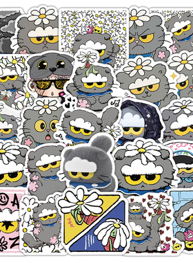 60张zoa小猫贴纸可爱卡通小女孩儿童装饰水杯行李箱防水封口贴画