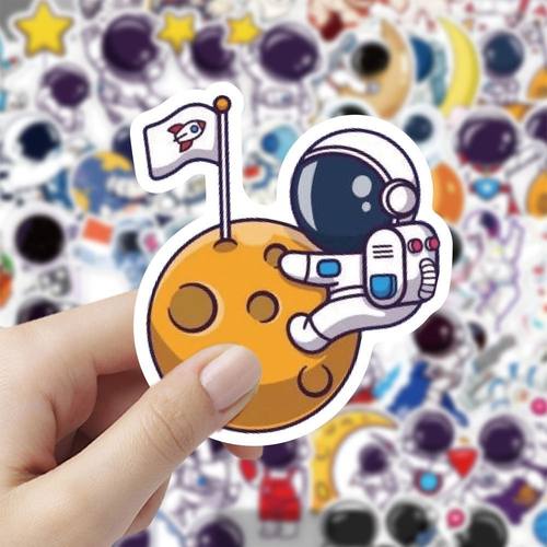Q版航天员贴纸可爱宇航员太空人儿童创意插画diy手机壳笔记本装饰