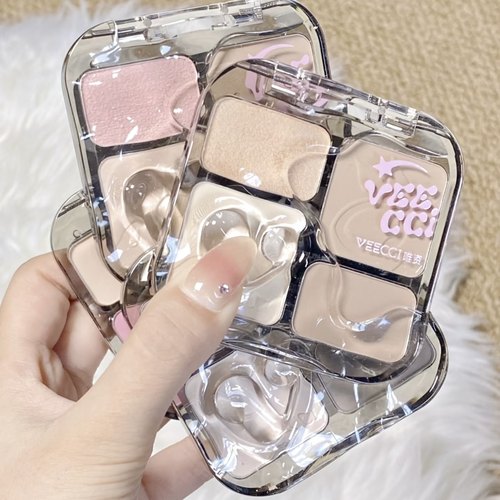 唯资四色高光修容一体盘珠光哑光