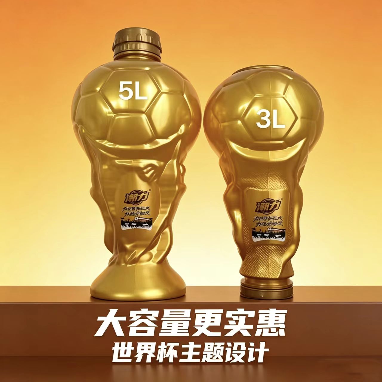新品潮力大力神杯世界杯造型款啤酒3L/5L聚会团聚宵夜啤酒爆款