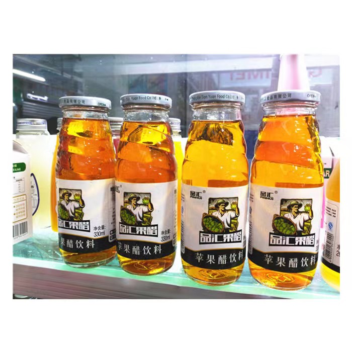 果醋饮料 玻璃瓶苹果醋饮料品汇果农苹果醋味饮料330ml/15瓶