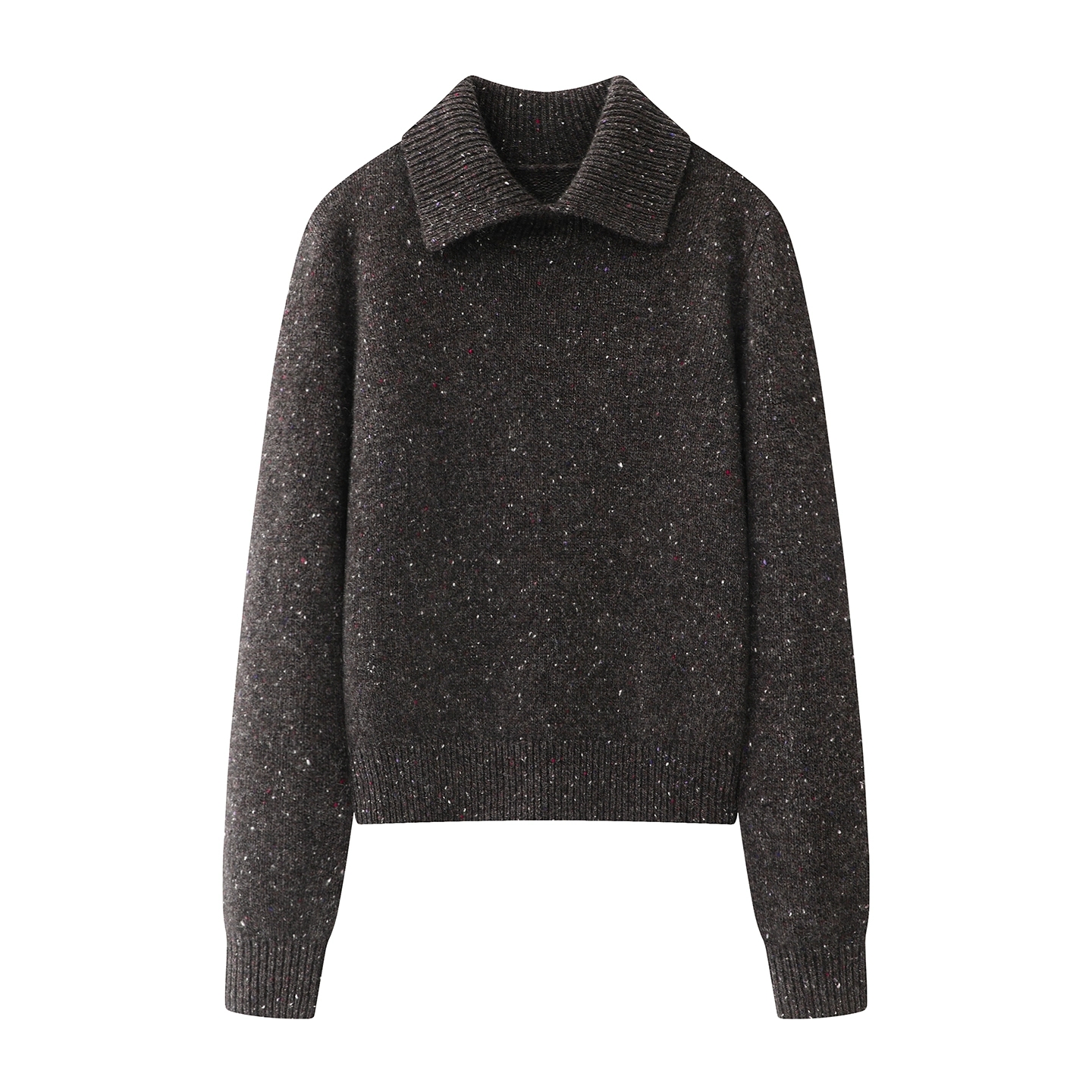 新款翻领宽松针织衫毛衣女