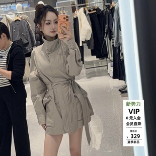 ariosea艾诺丝蕾官方旗舰店2026春款 立领外套女风衣BR101136 修身