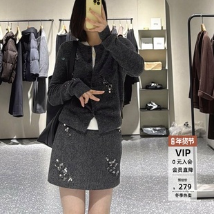 arioseo艾诺丝蕾2025新款官方旗舰店亮片钉珠针织衫套装AR184113