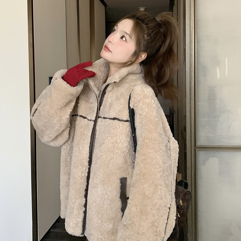 数据好主推！现货！！！磨砂麂皮绒皮毛一体短外套1657-P215-K328,女装短外套,浙宝B馆111（原065）
