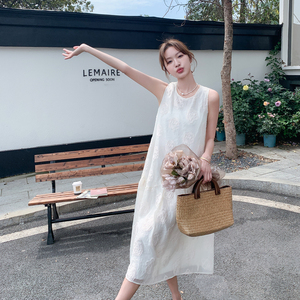 【新款现货】2025夏季新款提花面料无袖连衣裙B111-907-P125-K188,女装连衣裙,浙宝B馆111（原065）