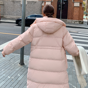 现货！腰间抽绳显瘦韩系中长款防风帽羽绒服ZB111-8863-P225-K328，女装羽绒服，浙宝B馆111（原065）