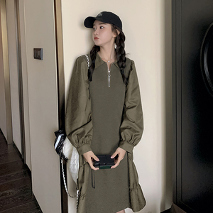 现货！有口袋宽松遮肉显瘦拼色连衣裙ZB065-8307-P100-K158