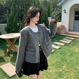 灰色小香风短外套女2025年春季新款超好看法式名媛高级感气质上衣，女装短外套，浙宝B馆111（原065）