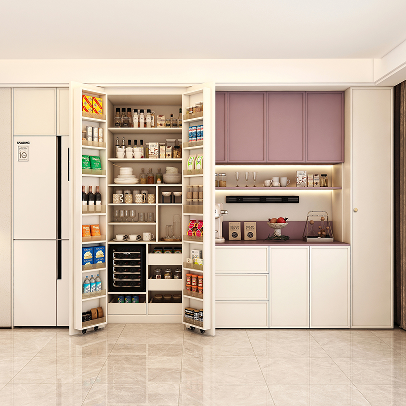 餐边收纳柜实木靠墙嵌入式冰柜