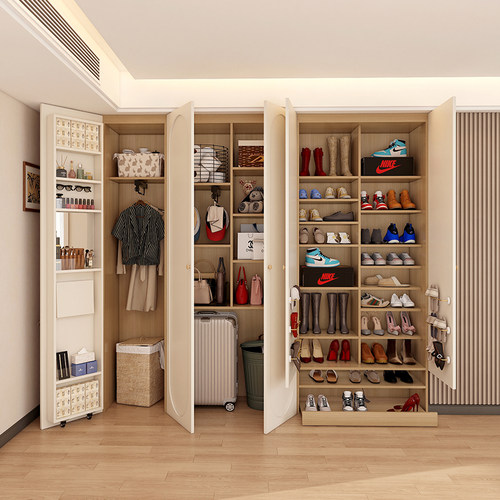 实木定制鞋柜带轮滑大容量门厅柜