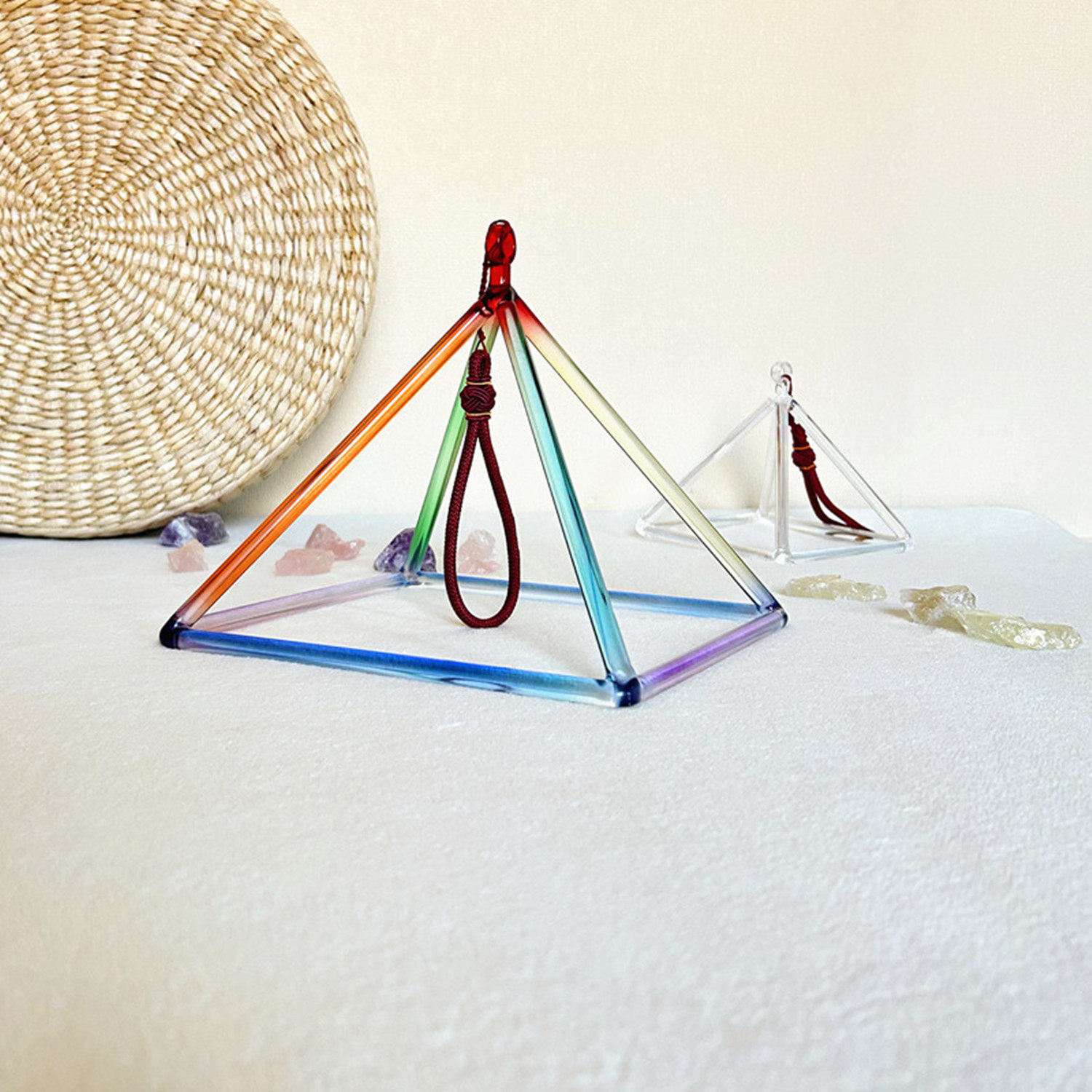 崇音坊七彩水晶金字塔疗愈冥想天然几何瑜伽打击乐器
