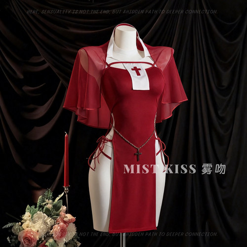 KISS血腥玛丽*万圣节修女cos制服套装开叉qq内衣哥特角色扮演服装