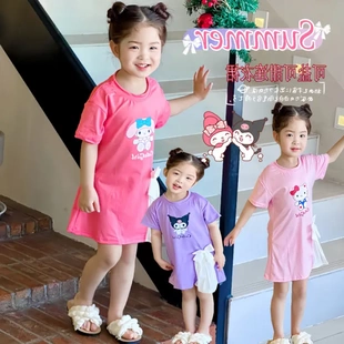 兒.童酷洛米T恤裙短袖 蝴蝶結裙子女孩子 2025夏裝 庫洛米連衣裙新款