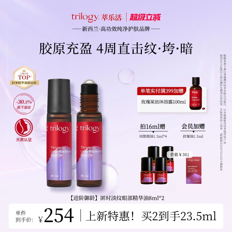 trilogy萃乐活抗皱淡纹滚珠眼油