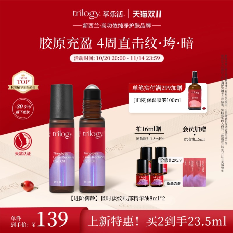 trilogy萃乐活抗皱淡纹滚珠眼油