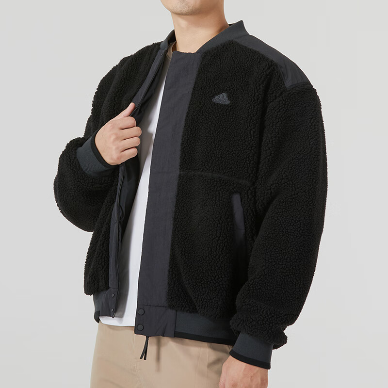 adidas阿迪达斯男女秋冬毛绒外套仿羊羔绒休闲运动夹克棉服IL8919