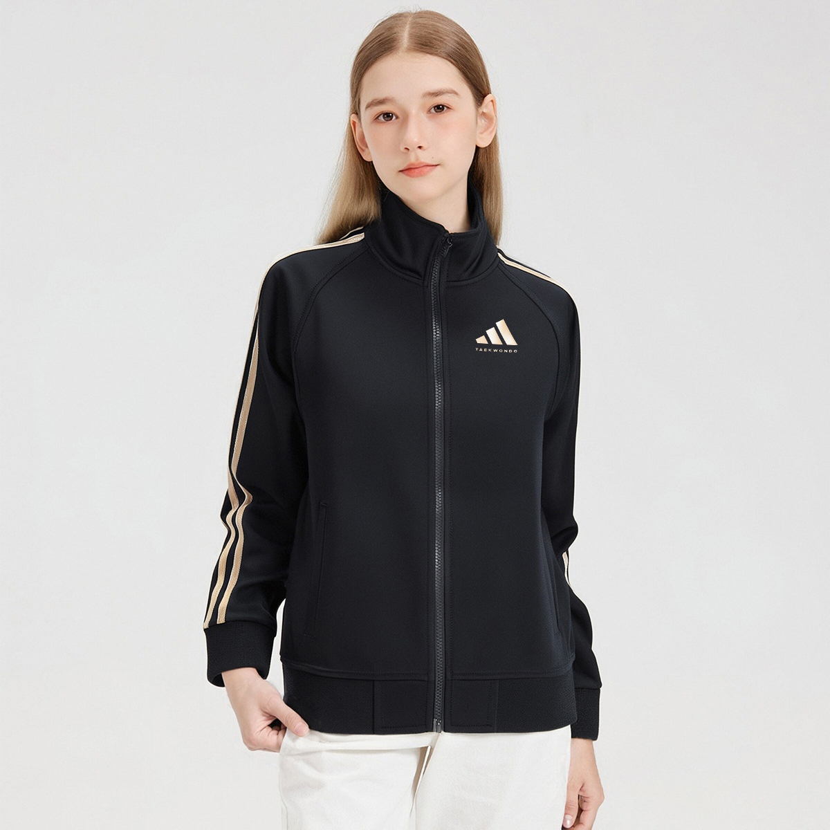 Adidas阿迪达斯武博系列男女儿童简约百搭运动夹克外套TR30JTK-BG