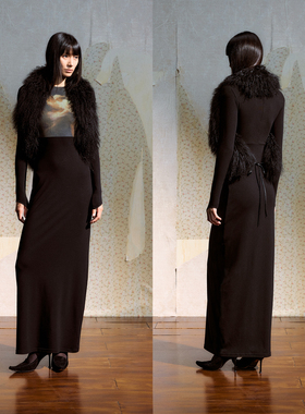 DUE E CHEN 25AW坎肩式毛领围巾两用高级感定染羊毛秋冬保暖围脖