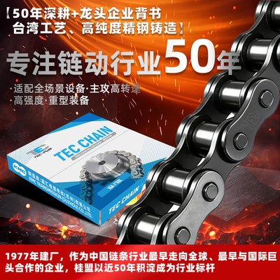 桂盟TEC工业传动钢滚子链条34567分1寸08B10A12A16A20A24A28A单双