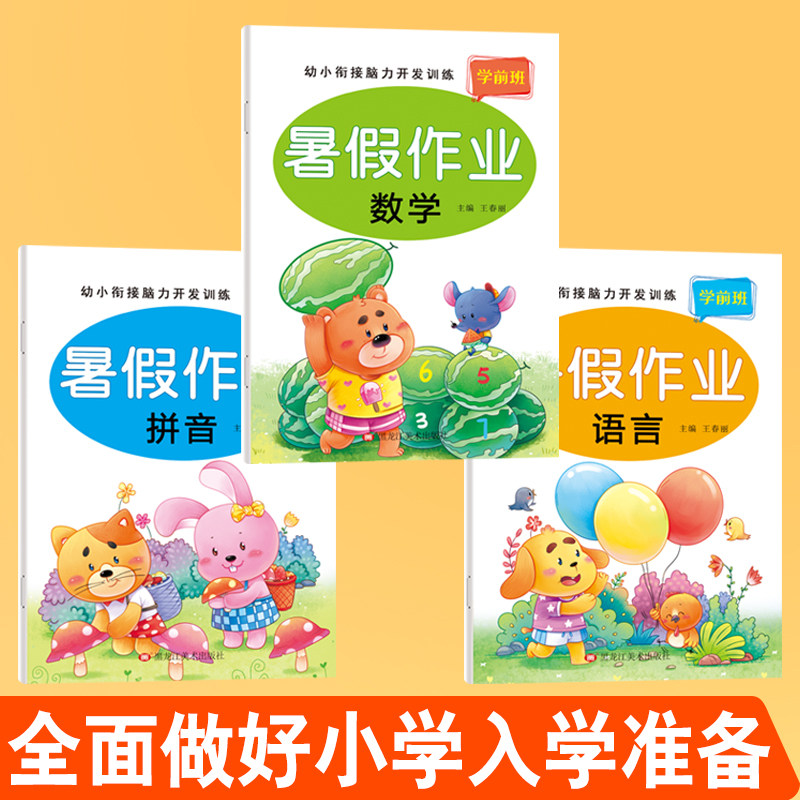 幼小衔接暑假作业幼儿园拼音数学语言教材全套幼升小学一年级入学准备大练习专项综合训练学前班中大班练习册测试卷练习题每日一练
