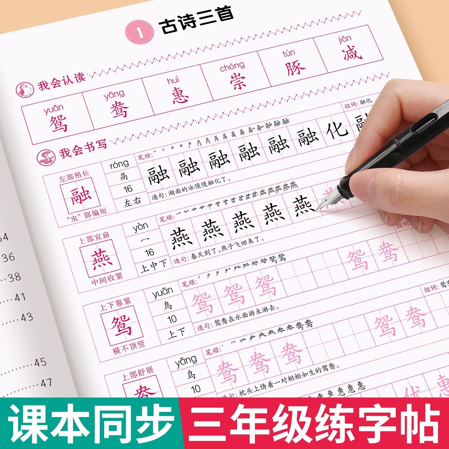 三年级上册下册练字帖人教版课本同步练字帖小学生专用字帖每日一练笔画笔顺生字描红本教材同步专用字帖钢笔字硬笔书法楷书字帖,书籍/杂志/报纸,练字本/练字板,淘宝优惠券,粉丝福利购,淘宝优惠卷