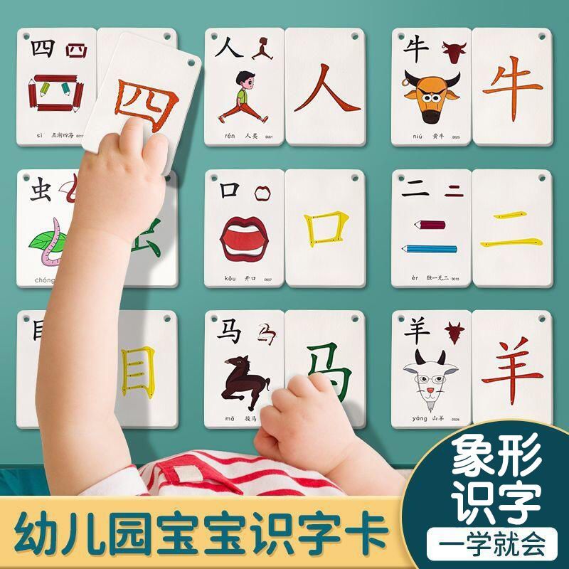 幼儿园识字卡片3000字 宝宝启蒙看图认字儿童象形汉字识字大王全套撕不烂书 0-3-6岁幼儿学汉字神器幼小衔接学前班一年级早教闪卡