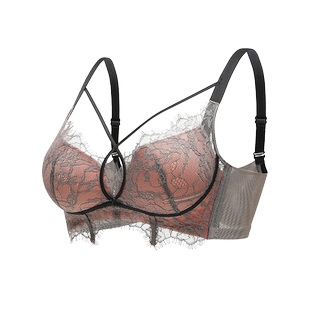 UFEEL内衣女蕾丝性感无钢圈胸罩小胸聚拢文胸大胸显小美背370