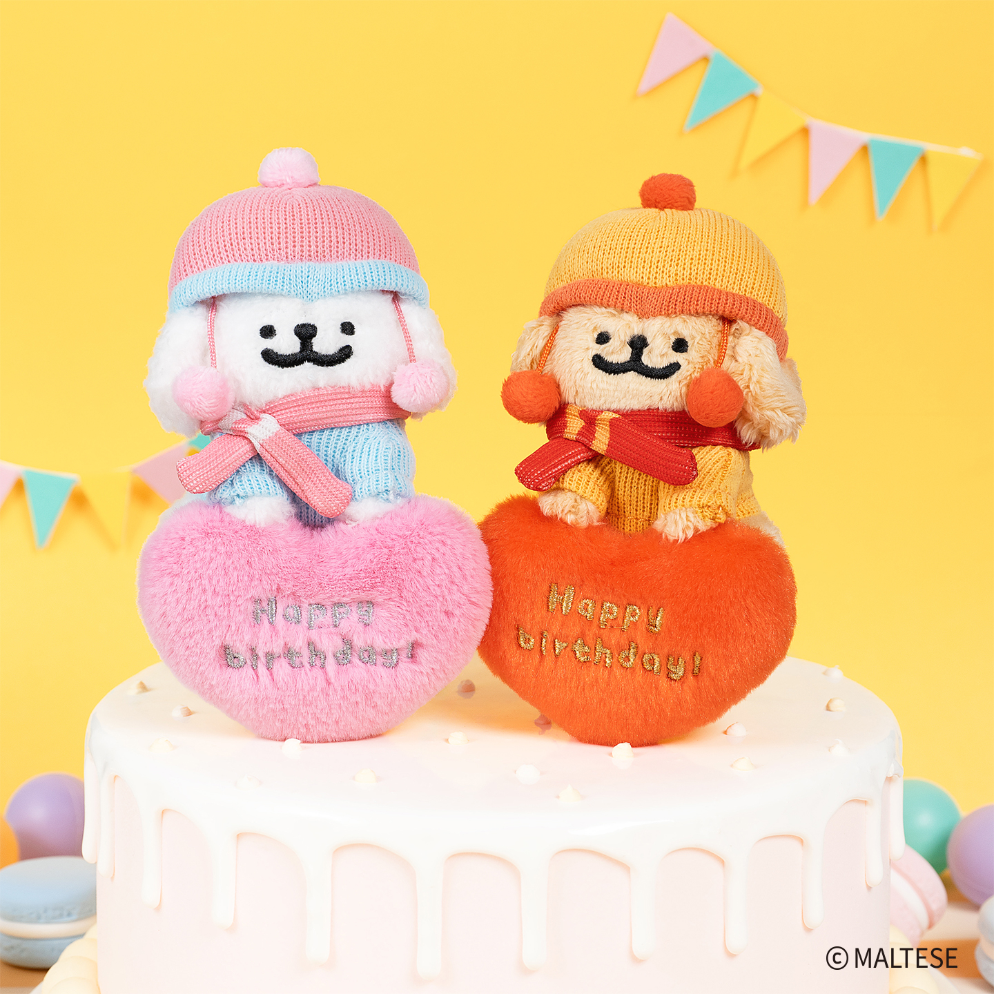 线条小狗Maltese生日冬装挂件