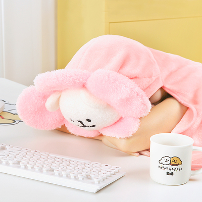 线条小狗Maltese原创空调毯可爱休闲毯办公室沙发毛毯午睡休斗篷