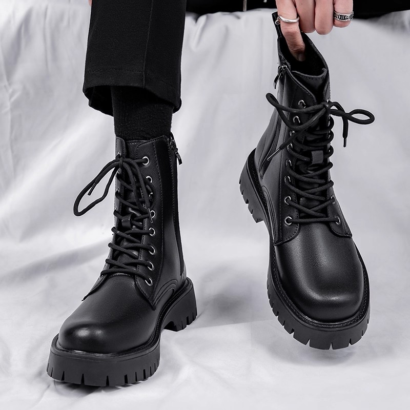 高帮皮鞋英伦风工装情侣机车靴