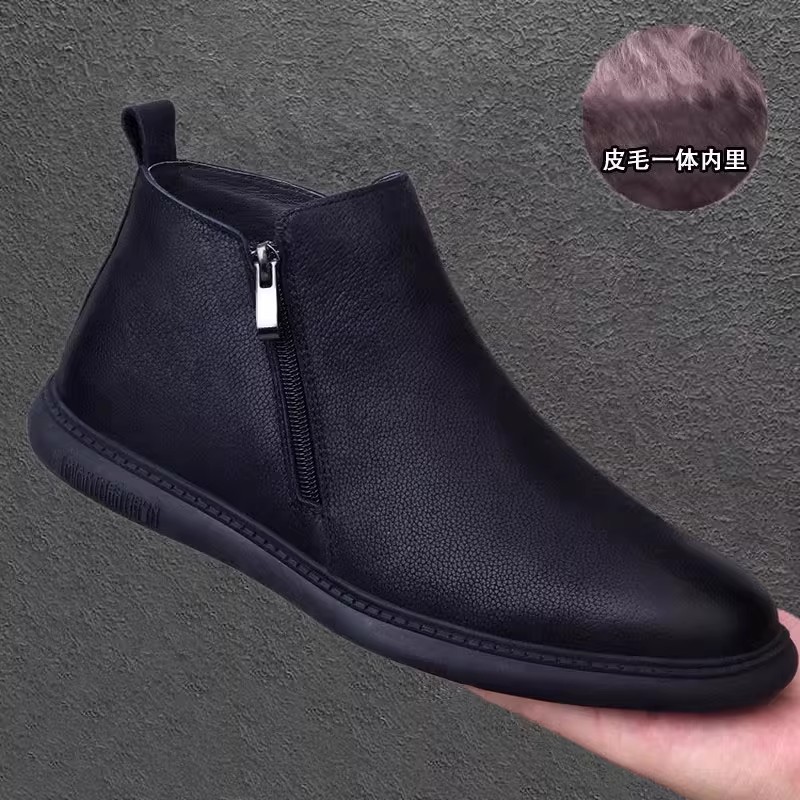 马丁靴男款冬季加绒保暖高帮鞋