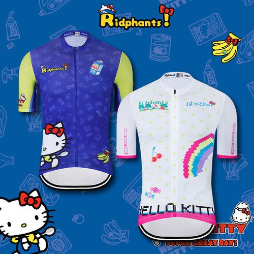 蓝白KT骑行服短袖夏季速干透气牛奶男女自行车山地车服单车