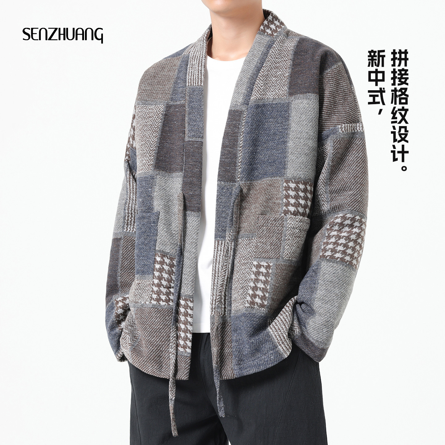 复古夹克外套新中式上衣道袍痞帅图片