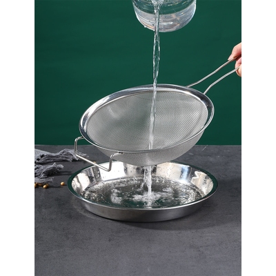 三能不锈钢过滤网商用漏勺超密厨房双耳油隔烘焙过面粉筛宽边油格