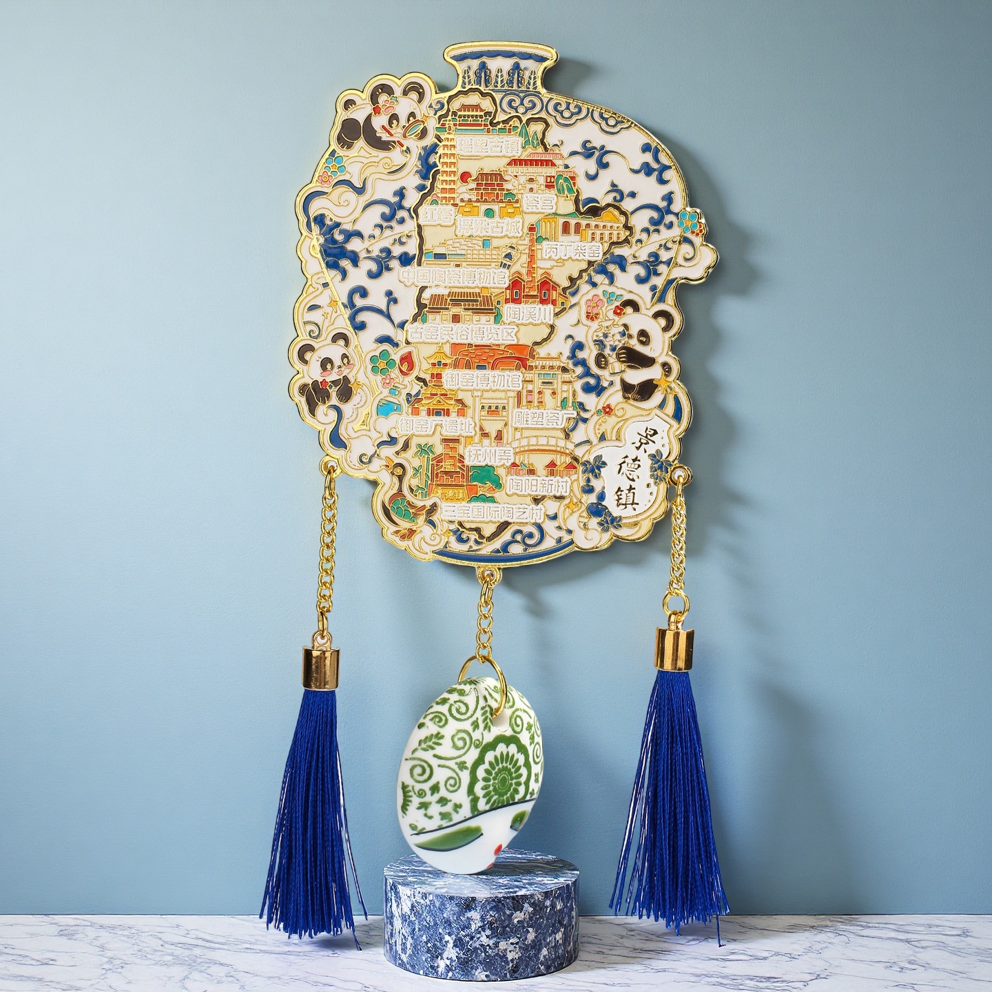 景德镇地图金属冰箱贴精致礼盒