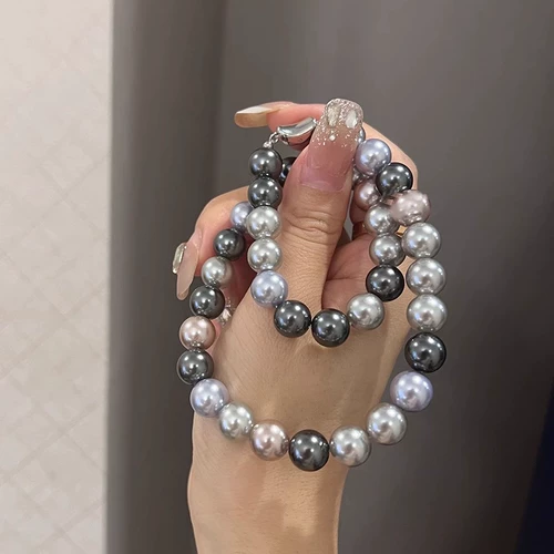 Ожерелье из жемчуга, свитер, легкий роскошный стиль, изысканный стиль