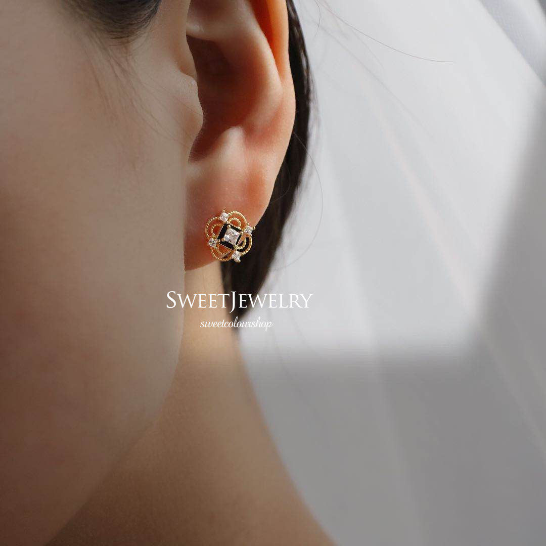 ROMANTIC925银镀14K金法式宫廷风小耳钉女日常百搭气质小巧款耳饰,饰品/流行首饰/时尚饰品新,银饰耳饰,淘宝优惠券,粉丝福利购,淘宝优惠卷