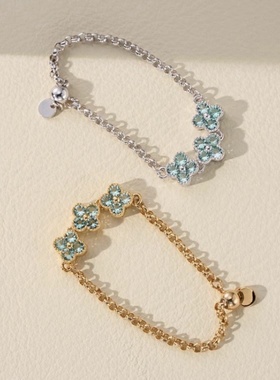 四叶草清新治愈可调节戒指女