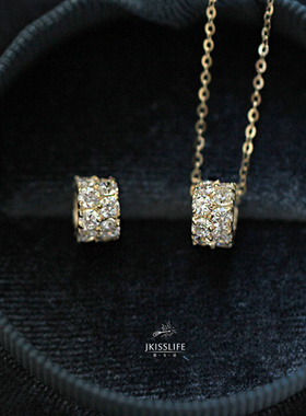 镶锆钻转运珠路路通项链女锁骨链