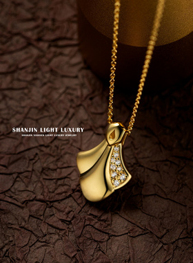 银杏叶吊坠项链气质百搭锁骨链