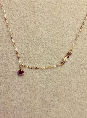 love水滴吊坠锁骨链纯银项链女